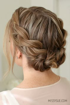 Formal Braid Medium Hair, Double Twist Low Buns, Low Bridal Updo With Braid, Hair Styles In Summer, Low Braided Updo, Low Braid Updo, Bridesmaid Hairstyles Low Bun With Braid, Bridesmaid Hairstyles Short Hair Up Dos, Double Braid Low Bun