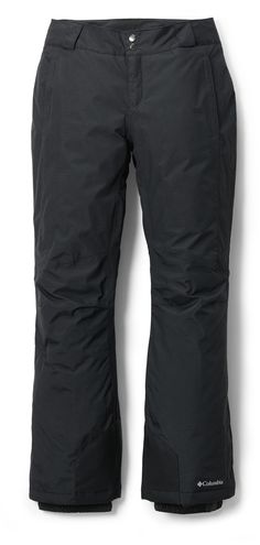 the back view of a pair of black ski pants