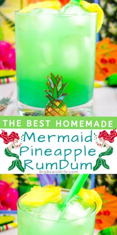 the best homemade mermaid pineapple rumpum recipe is so easy to make and it's perfect for summer