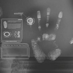 a person's hand is shown in front of a screen with information about the human body