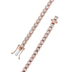 Total Carat Weight of Asscher Lab Grown Diamonds: 4.14 Luxury Hand Set Rose Gold Tennis Bracelet, Luxury Formal Bracelets With Plating, Luxury Plated Bracelets For Formal Occasions, Tennis Bracelet, Lab Diamonds, Lab Grown, Lab Grown Diamonds, Tennis, Lab