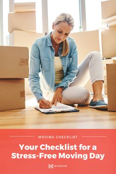 Moving Day is around the corner — don't let the "day-of" excitement and hustle cause you to forget an important to-do. Use MYMOVE's checklist for moving day, and for getting settled in. Moving Day Checklist, Checklist For Moving, Day Checklist, Around The Corner