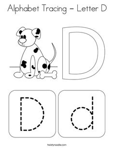 the letter d is for dog coloring page