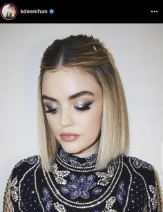 New Years Glam, Beauty Hair Color, Bold Makeup Looks, Hair Icon, Lucy Hale, Haircuts With Bangs, Love Hair, Bad Hair