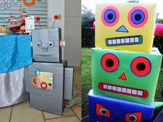 17 Fun Robot Party Ideas for 2022 - Party with Unicorns Robot Trunk Or Treat, Robot Birthday Party Ideas, Robot Party Ideas, Robot Party Food, Party Ideas Decoration