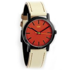 Red Taki Watch Leather Watch, Red