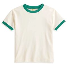 A nostalgic tribute to the iconic Retro times in off white and green colors. Crafted with care, this Ringer Tee combines classic design elements with a touch of vintage charm. Made from high-quality cotton, our ringer t-shirt offers a comfortable and breathable fit Ringer Tee Women, Retro Green Short Sleeve Top, Retro Green Cotton Top, 70s Shirts, T Shirt Womens, 80s And 90s Fashion, Fall 24, Blank T Shirts, Ringer Tee