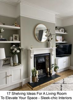 These shelving ideas for living rooms are a great way to elevate that dead alcove space and beyond. Over 15 ideas for all living spaces. Vintage Artifacts, Alcove Ideas Living Room, Lounge Room Styling, 1960s House, Rustic Fireplace, Victorian Living Room, Decor Fireplace, Shelving Ideas