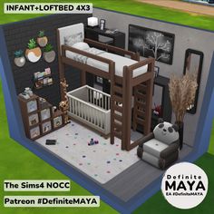 the sims nocc bedroom is designed to look like a child's room