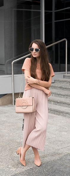 Pink Elastic Waist Pleated Pant Pleated Pants Outfit, Affordable Outfits, Pleated Pant, Look Rose, Square Pants, Most Wanted, Trending Fashion