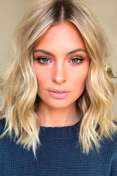 Bob Lung, Beach Waves For Short Hair, Short Hair Waves, Makeup For Blondes, Makijaż Smokey Eye, Short Wavy Hair, Hair Straight, Hair Girl, Short Blonde Hair