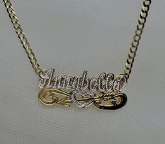 *Beautiful necklace Made in either 10k or 14k real solid gold, our double nameplates is personalized and made to order. Cuban link chain is 100% authentic solid 10k or 14k gold heavyweight only. *Cuban link chain weight approximately: 6-10 grams *Double name charm dimensions approximately: 1.5"x1/5"inches (7 letters max) *How to order: Select: DOUBLE NAME CHARM ONLY OR WITH 3MM NECKLACE SIZE. *3mm necklace size available: 14in,16in,18in,20in,22in,24inches. -Note: if you have your own necklace kn Gold Cuban Link Name Necklace, Personalized Gold Cuban Link Name Necklace, Personalized Silver Cuban Link Name Necklace, Personalized Cuban Link Gold Name Necklace, Custom Gold Name Jewelry, Customized Gold Cuban Link Necklaces, Custom Gold Jewelry With Custom Name, Custom Gold Jewelry With Name, Customized Gold Cuban Link Jewelry