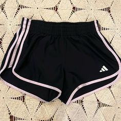 These Adidas Running Shorts Will Have You Looking Fit And Fabulous. Excellent Condition, No Flaws. Black With Light Pink Stripes. Womens Extra Small. * Create A Bundle To Save On Item Prices And Shipping! Addidas Shorts, Adidas Running Shorts, Fit And Fabulous, Womens Athletic Shorts, Shorts Adidas, Adidas Shorts, Adidas Running, Shorts Athletic, Shorts Black