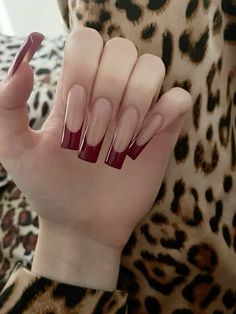 Claret Nails, Ruby Nails, Wine Nails, Acrylic Nail Shapes, Nails Now, Colored Acrylic Nails, Glow Nails, Pretty Gel Nails, Red Nail