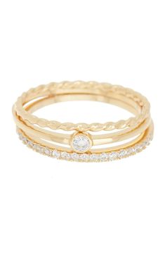 three stacking rings with diamonds on each one