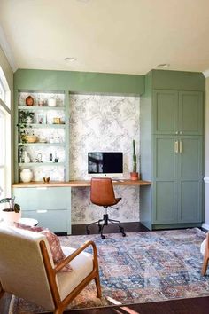 a living room filled with furniture and a flat screen tv