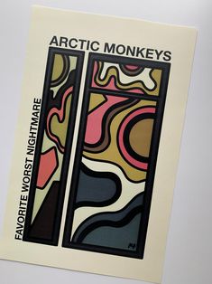 an advertisement for the arctic monkeys featuring abstract art