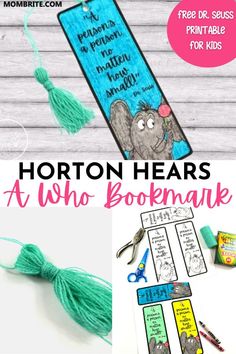 horton hears at who's bookmark craft project for kids with free printables