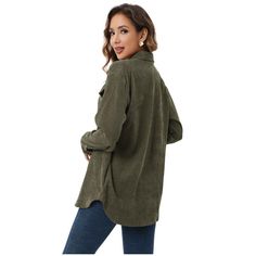 Elevate your outerwear game with our Women's Corduroy Jackets, featuring a stylish button-down shacket design with a belted coat silhouette. This casual western-inspired oversized shacket jacket is perfect for adding a touch of flair to your everyday ensemble. Crafted from 100% polyester, this jacket offers a soft and comfortable feel that is ideal for layering in transitional seasons. Available in a variety of stylish colors including Apricot, Black, Brown, and more, you can choose the perfect Corduroy Jacket Womens, Oversized Plaid Shirts, Oversized Shacket, Waffle Shirt, 90s Baggy, Dickies Women, Corduroy Shorts, Jacket With Pockets, Casual Evening