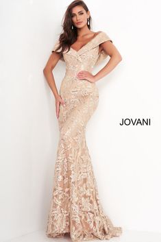 Jovani Gown, Prom Dresses 2023, Gold Prom, Beautiful Long Dresses, Formal Evening Wear, Gold Prom Dresses, Column Skirt, Jovani Dresses, Unique Prom Dresses