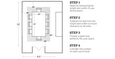 the drawing shows how to draw a dining room table