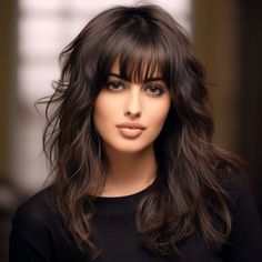 53 Trending Long Layered Hair with Bangs Mid Length Layered Hairstyles With Bangs, Hair Styles For Long Hair Length With Bangs, Womens Haircuts Medium Layers Bangs, Medium Long Hairstyles With Bangs, Messy Bangs Long Hair Layered Hairstyles, Best Layered Haircut, Womens Medium Length Haircut With Bangs, Bangs Medium Length, Women's Hair Cuts Medium