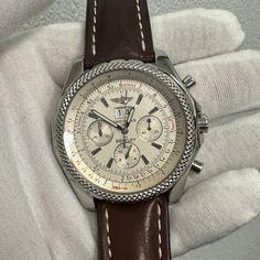 Breitling Bentley 48mm White Dial Watch Ref# A4436212 – Happy Jewelers Breitling Bentley, White Dial Watch, White Dial, O Clock, Lab Diamonds, Sapphire Crystal, Bentley, Stainless Steel Case, Chronograph