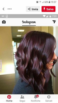 Eggplant Hair Color, Dark Plum Brown Hair, Eggplant Colored Hair, Plum Brown Hair, Eggplant Hair, Faded Hair Color, Mocha Hair, Mens Hairstyles Fade, Plum Hair