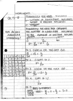 a piece of paper that has some writing on it with numbers and symbols in it