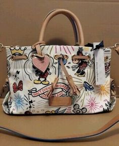 Dooney And Bourke Disney, Disney Dooney, Disney Sketches, Leather Label, Tinker Bell, Dooney Bourke Handbags, Dooney & Bourke Bags, Dooney & Bourke, Satchel Handbags