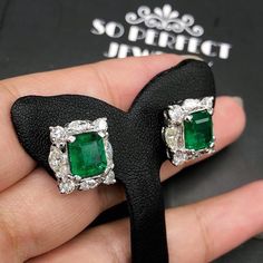 "BRAND-NEW!! ONE OF A KIND, HANDCRAFTED EARRINGS. So Perfect Jewelry proudly presents!! Delicately handcrafted, EXQUISITE EMERALD EARRINGS! With two matching HUGE NATURAL Emeralds! TOP VIVID GREEN COLOR AND FULL TRANSPARENCY with few minor inclusions. Accented with SUBSTANTIAL MARQUISE AND BRILLIANT ROUND DIAMONDS OF SPARKLING quality. 100% GENUINE, natural diamonds, set in handcrafted 18K solid white gold earrings. Classy and simple, elegant and UNIQUE, with vivacious Green COLOR, and sparkling Luxury Diamond Earrings With Halo Setting, Gia Certified Luxury Diamond Earrings For Gift, Gia Certified Luxury Diamond Earrings Gift, Gia Certified Emerald Earrings For Wedding, Gia Certified Emerald Wedding Earrings, White Gold Emerald Earrings With Halo Setting, Luxury Emerald Cut Halo Earrings, Emerald Cut Halo Setting Earrings For Wedding, Emerald Cut Halo Setting Wedding Earrings