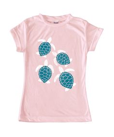 Get ready for a flurry of compliments when you wear our Pink Baby Turtle Flurry Fitted Tee this summer! Our fun and colorful design will have you feeling cool and stylish in the summer heat. Don't miss out on this playful addition to your wardrobe! 60% cotton / 40% polyester Machine wash; tumble dry Made in Guatemala Shipping note: This item is made to order. Allow extra time for your Urban Smalls original design to ship. Spring Beach Tops With Cartoon Print, Family Matching Summer T-shirt With Screen Print, Summer Cartoon Print Playwear T-shirt, Family Matching Cartoon Print T-shirt For Summer, Fun Cartoon Print Tops For Vacation, Summer Cotton T-shirt For Playtime, Cotton T-shirt For Summer Playtime, Cotton Cartoon Print Top For Beach, Summer Cartoon Print Top For Playwear