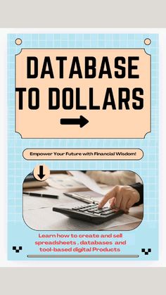 a book cover with an image of a calculator and text that reads database to dollars