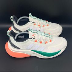 Thank You For Visiting Selling Monster1! Adidas Alphabounce + Running Shoes Men's Sz 9 / Women's Sz 10 Style #Hp6618 Color: White / Green / Orange New With Tags, No Box. *Original Insoles *Smoke Free Home *Photos Are Of The Actual Product. *Please Review Photos To Ensure You Know What You Are Purchasing. Check Adidas.Com For Sizing Questions. *Packaged With Care *Ships In 1 Business Day *Buy With Confidence. *Always Accepting Reasonable Offers! *We List New Items Weekly! *Don’t Miss Out, Follow Adidas Dynamic White Running Shoes, Adidas White Dynamic Running Shoes, Adidas Alphabounce, White Adidas, Running Shoes For Men, Green Orange, Green And Orange, White Green, Adidas Shoes