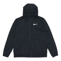 Nike DRI-FIT Black Hoodie Sporty Sneakers With Zipper Closure For Streetwear, Winter Sports Functional Sneakers, Functional Winter Sports Sneakers, Black Sneakers With Zipper Closure For Streetwear, Black Zipper Closure Sneakers For Streetwear, Nike Dri Fit, Men's Nike, Nike Jacket, Black Hoodie