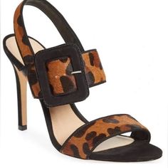 Schutz Suede-Trimmed Leopard-Print Calf Hair Sandals + Brand New With Dust Bag Rustic Boots, Cage Sandals, Nude Strappy Heels, Shoe Technology, Accessory Inspo, Ugly Shoes, Ankle Sandals, Havaianas Flip Flops, Caged Heels