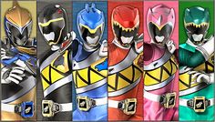 the power rangers are all different colors