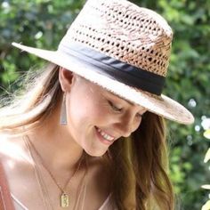 New With Tags~ This Hat Is Chic And Stylish. Lightweight And Airy Makes This Hat Perfect For Spring And Summer. 100% Straw Circumference: Crown: 23.25" ; Height: 5"; Brim: 2.75" Color: Light Brown Casual Black Fedora For Everyday, Casual Everyday Fedora Hat, Brown Summer Straw Hat For Everyday, Brown Summer Straw Hat For Everyday Wear, Lightweight Casual Straw Hat For Everyday, Trendy Brown Straw Hat For Travel, Casual Everyday Brimmed Straw Hat, Casual Everyday Spring Fedora, Brown Fedora For Everyday Spring Wear