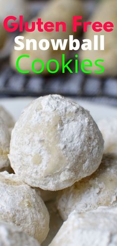 gluten free russian tea cakes Gluten Free Pecan Snowball Cookies, Gluten Free Bites Recipe, Snowball Cookies Gluten Free, Gluten Free Sweet Treats Easy To Make, Gluten Free Russian Tea Cakes, Gf Snowball Cookies, Keto Russian Tea Cakes, Gluten Free Snowball Cookies Recipe, Tea Cakes Gluten Free