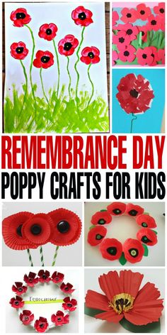 remembrance day poppy crafts for kids that are easy to make and great for remembrances