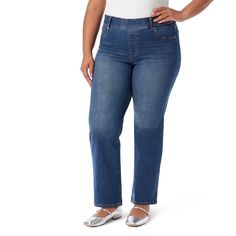 Your new favorite jeans just arrived with these women's Gloria Vanderbilt shape effect straight jeans.Click on this WOMEN'S GUIDE to find the perfect fit and more! FEATURES Stretch Denim Construction Has built in smoothing panel with invincible stretch Two front faux pockets, one coin pocket, two back pockets Straight hem Pull-on stylingFIT & SIZING Elastic pull on waist with belt loops Short: 28-in inseam Regular: 30-in inseam Long/tall: 32-in inseam 14 1/2-in leg opening High rise sits below t One Coin, Gloria Vanderbilt, Petite Tops, Nova Scotia, Bottom Clothes, Straight Jeans, Favorite Jeans, Stretch Denim, Straight Leg Jeans