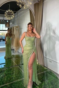 Soft Green Prom Dress, Mulan Prom Dress, Tiana Princess And The Frog Prom Dress, Formal Dresses Strapless, Sage Green Prom Dress, Strap Prom Dress, Green Prom, Classy Prom Dresses, Spaghetti Strap Prom Dress