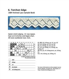 the crochet lace pattern is shown with instructions for how to knit it and how to