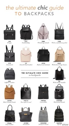 The utlimate chic guide to backpacks for every day use! http://www.ehow.com/how_12343447_chic-guide-backpacks.html?utm_source=pinterest.com&utm_medium=referral&utm_content=freestyle&utm_campaign=fanpage Outfit With Bagpack, Chic Backpack Outfit, Work Bagpack For Women, Backpack Work Women, Handbags For Women Over 50, Leather Bagpack Women, Cute Backpack Purse, Backpack Bags For Women, Purse Backpacks For Women