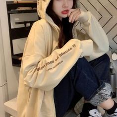 Length 27.5" Sleeve 22" Bust 49.5 Material: Polyester Blend 75 % Cotton 25% Color: Khaki Size Xl Spring Beige Hoodie With Letter Print, Outfit Pieces, Water Repellent Jacket, Tie Dye Jeans, Nike Windbreaker, Denim And Supply, Womens Fleece, Embroidered Jacket, Leather Moto Jacket