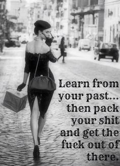 a woman walking down the street talking on her cell phone with a quote about fashion designers say women should walk as if there are walking behind them