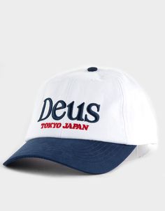 Deus Ex Machina Metro Dad Strapback Hat. Embroidery On Front. Curved Bill. Adjustable Strapback Closure. Embroidery Above Closure. Woven Label At Closure. 80% Cotton 20% Polyester. Imported. White Embroidered Baseball Cap With Flat Brim, White Embroidered Snapback Hat With Flat Brim, White Snapback Baseball Cap With Letter Embroidery, White Embroidered Baseball Cap With Curved Bill, White Snapback Hat With Letter Embroidery, Casual White Embroidered Snapback Hat, White Embroidered Cotton Snapback Hat, Flannel Sweatshirt, Graphic Trends