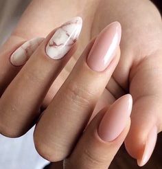 Kutek Disney, Marble Nail Designs, February Nails, Her Nails, Almond Acrylic Nails, Soft Nails, Short Acrylic Nails Designs, Nail Nail, Oval Nails