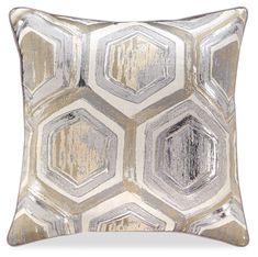 PRICES MAY VARY. Polyester MODERN THROW PILLOW: Stay on-trend with a montage of cool, contemporary geometric shapes. It's sure to bring an up-to-date refresh to your home decor PLUSH CUSHION: Imported throw pillow with soft polyfill stuffing is wrapped in a cover with acrylic faux fur front and polyester back. Complete with a zipper closure. For best care, spot clean only SHINY METALLICS: Streaks and hints of metallic sheen takes the neutral off white, muted gold and gray palette to a whole new Metallic Pillow, Geometric Cushions, Toss Pillow, Geometric Throw Pillows, Hexagon Design, Gold Pillows, Hexagon Pattern, Pillows And Throws, Neutral Palette