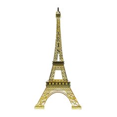 the eiffel tower is shown in gold and black colors on a white background